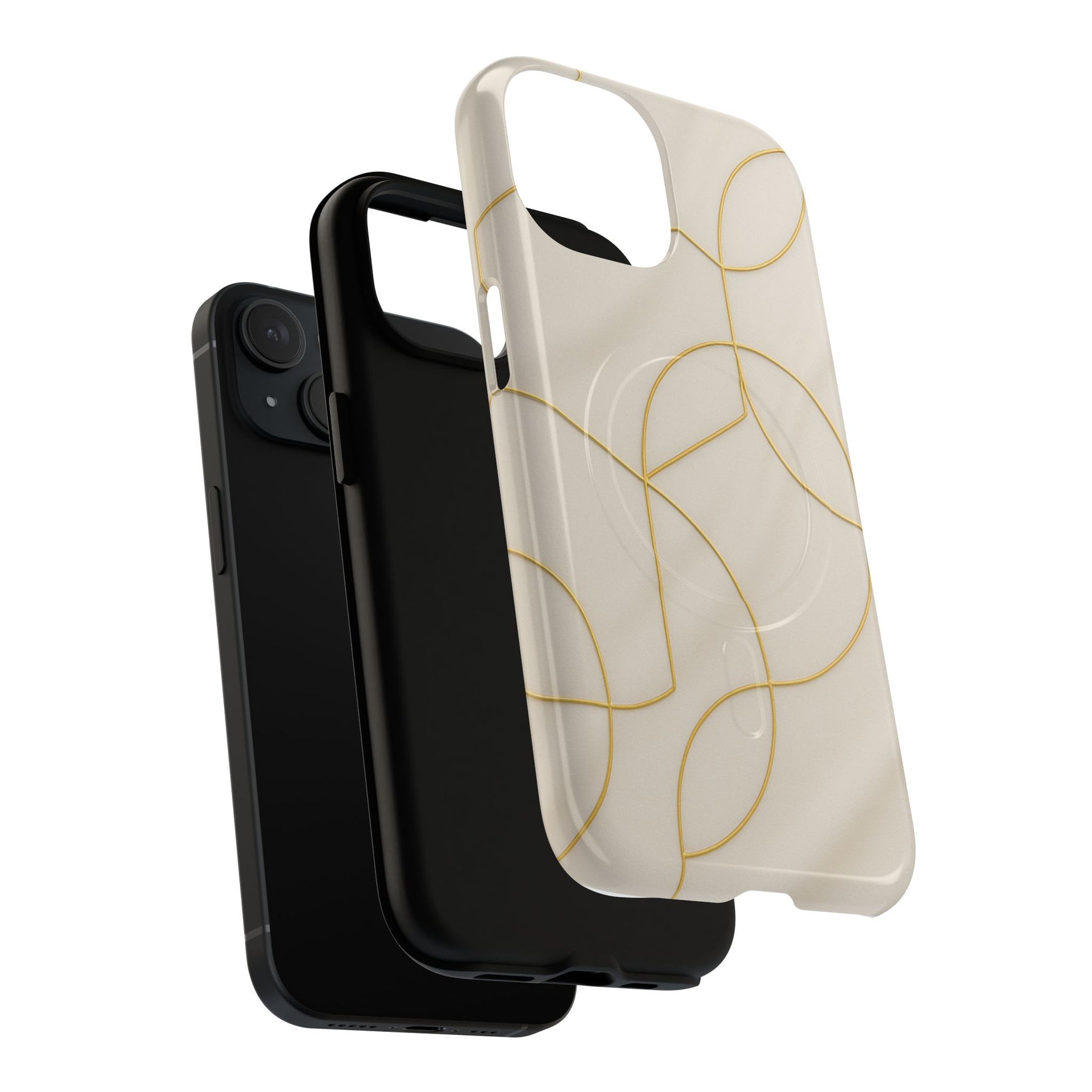 Gold Geometry on Silk Luxury Series iPhone Case with MagSafe - Shamo's