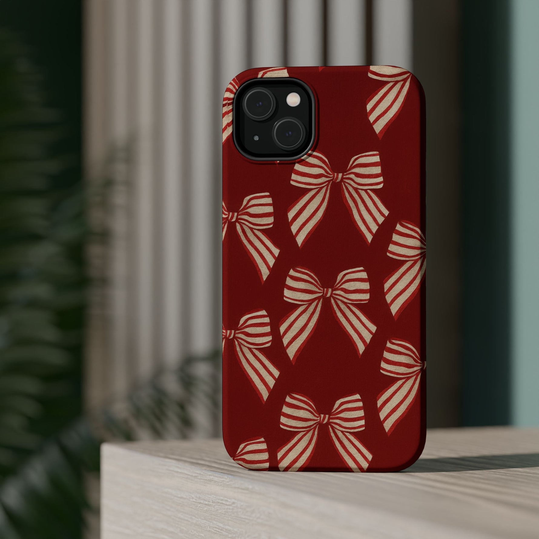 Holiday Red Bow iPhone Case — Impact‑Resistant iPhone Cover with MagSafe compatibility  Shamo's