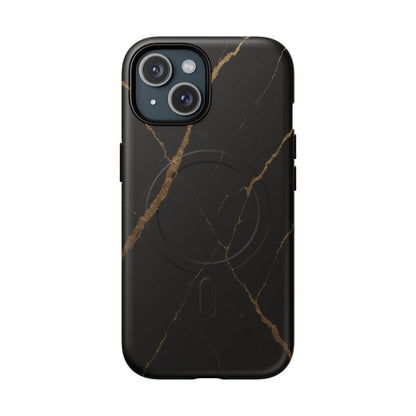 Black & Gold Marble iPhone Case with MagSafe - Shamo's
