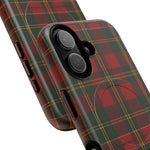 Karierte iPhone-Hülle für die Feiertage – Rot-Grünes Tartanmuster (MagSafe-kompatibel)