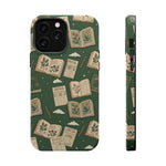Botanical Journal Pattern iPhone Case | MagSafe Compatible Impact-Resistant Protective Cover