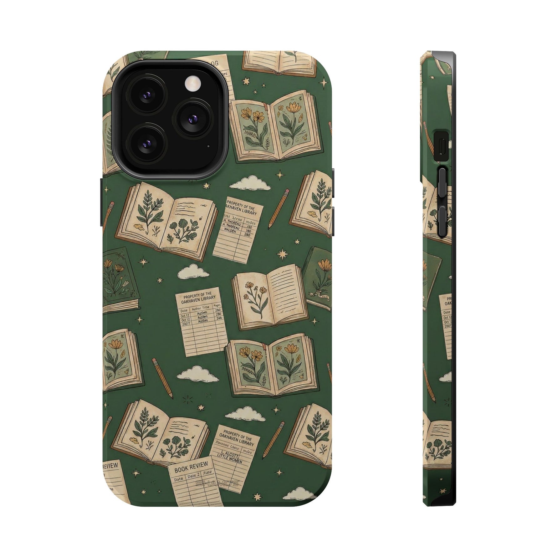 Botanical Journal Pattern iPhone Case | MagSafe Compatible Impact-Resistant Protective Cover