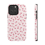 Pink Rose Pattern Tough Phone Case — Impact-Resistant Protective Cover