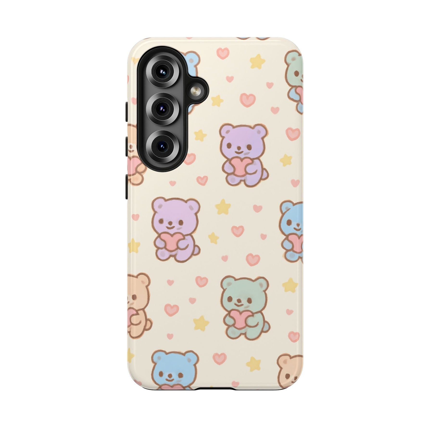Cute Pastel Bear Impact Phone Case | Heart & Star Kawaii Pattern  Shamo's Samsung Galaxy S25