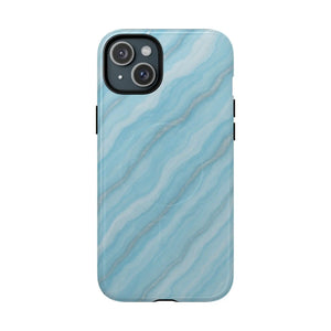 Sky Blue Marble iPhone Case with MagSafe - Shamo's