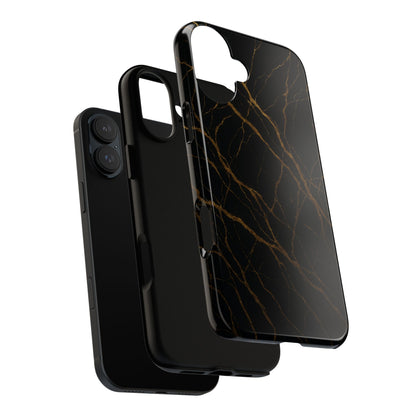 Black Marble Tough iPhone Case