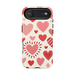 Heart Pattern Tough iPhone Case — Cute Red & Pink Hearts Protective Cover (MagSafe compatible)  Shamo's iPhone 17 Air / Matte