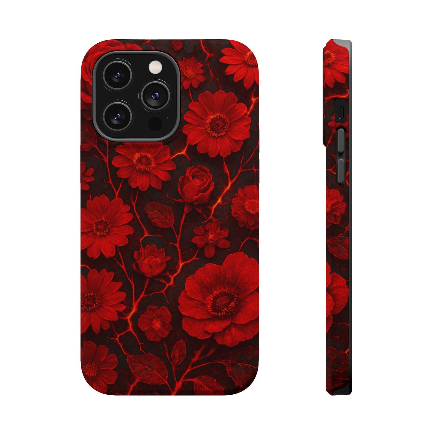 Melted Lava Dark Red Floral iPhone Case — MagSafe Compatible  Shamo's iPhone 14 Pro Max / Matte