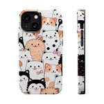 Cute Cartoon Cats & Puppies Phone Case with MagSafe Compatibility