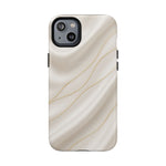 White Silk Gold Luxury iPhone Case with MagSafe - Shamo's