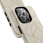Gold Geometry on Silk Luxury Series iPhone Case with MagSafe  Shamo's
