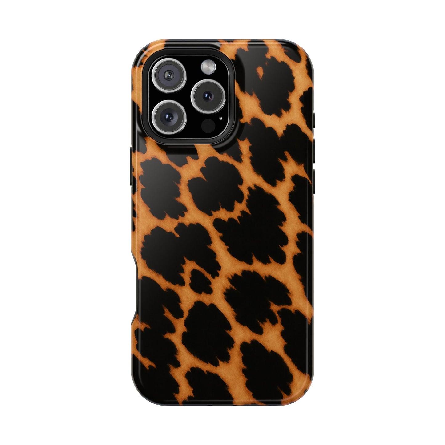 Leopard Print Impact-Resistant iPhone Case with MagSafe compatibility