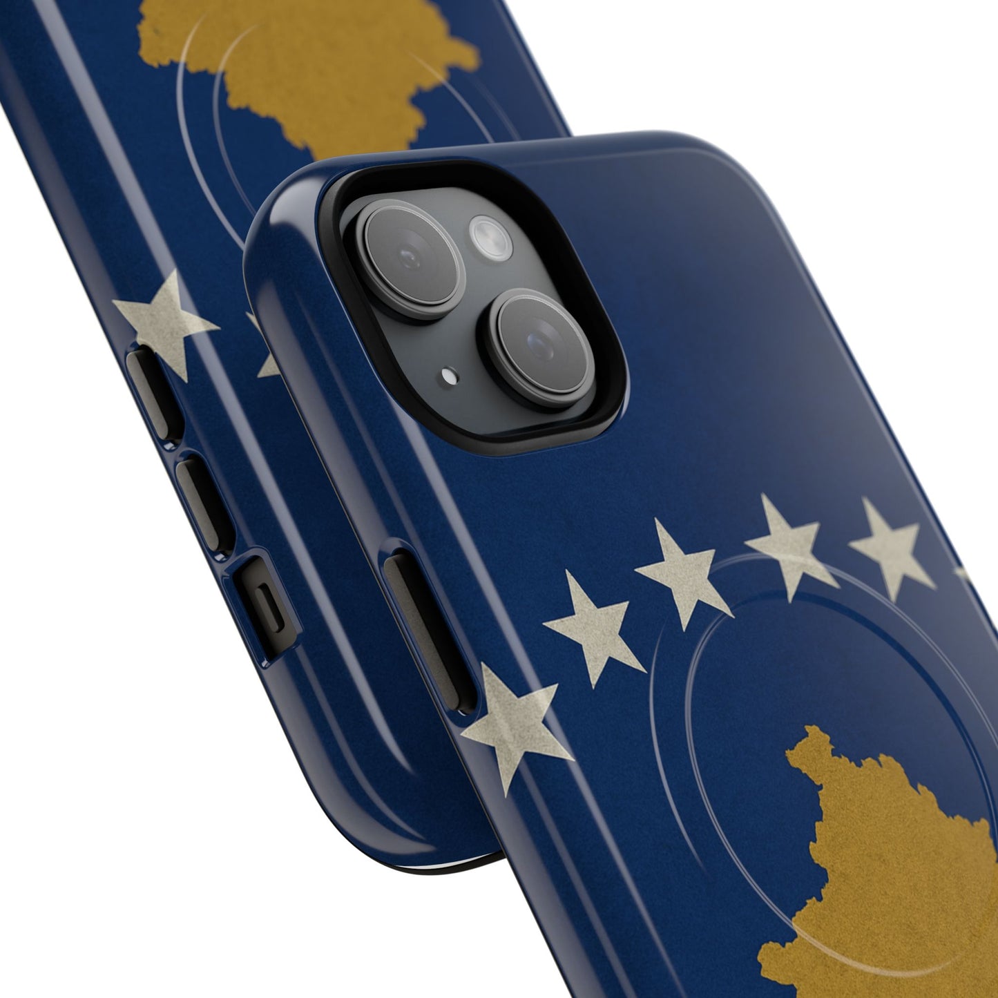 Kosovo Flag Tough iPhone Case — Navy Blue Stars & Gold Map (MagSafe compatible)  Shamo's