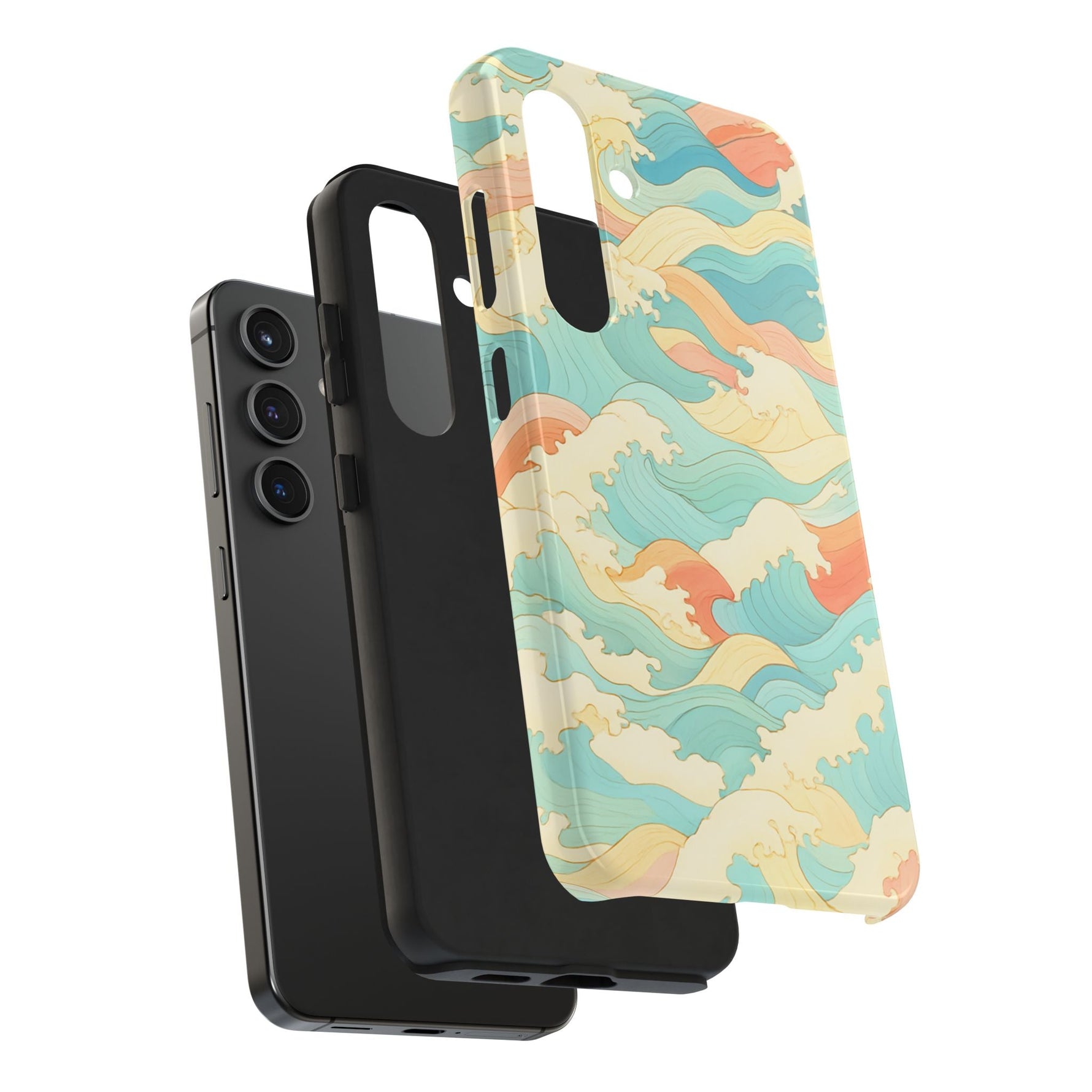 Ocean Wave Tough Phone Case — Pastel Retro Surf Pattern  Shamo's