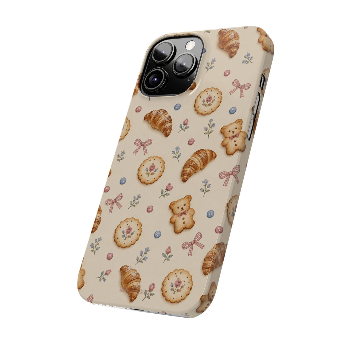 Slanke iPhone-hoes — knus bak- en teddybeerpatroon (recept, hert, knopen)
