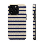 Navy & Cream Ribbed Holiday Sweater Design iPhone Case with MagSafe compatibility  Shamo's iPhone 13 Pro / Glossy