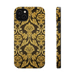 Gold Damask Magnetic Impact-Resistant iPhone Case with MagSafe Compatibility