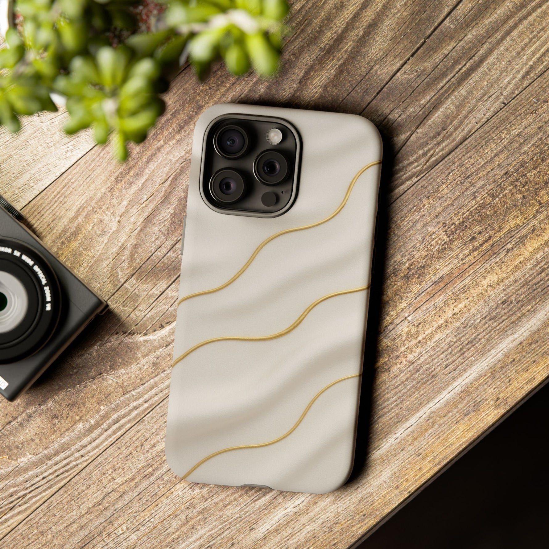 Elegant Gold Wave Tough iPhone Case  Shamo's