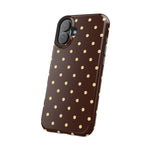 Polka Dot iPhone Case — Brown & Cream Protective Cover with MagSafe compatibility  Shamo's