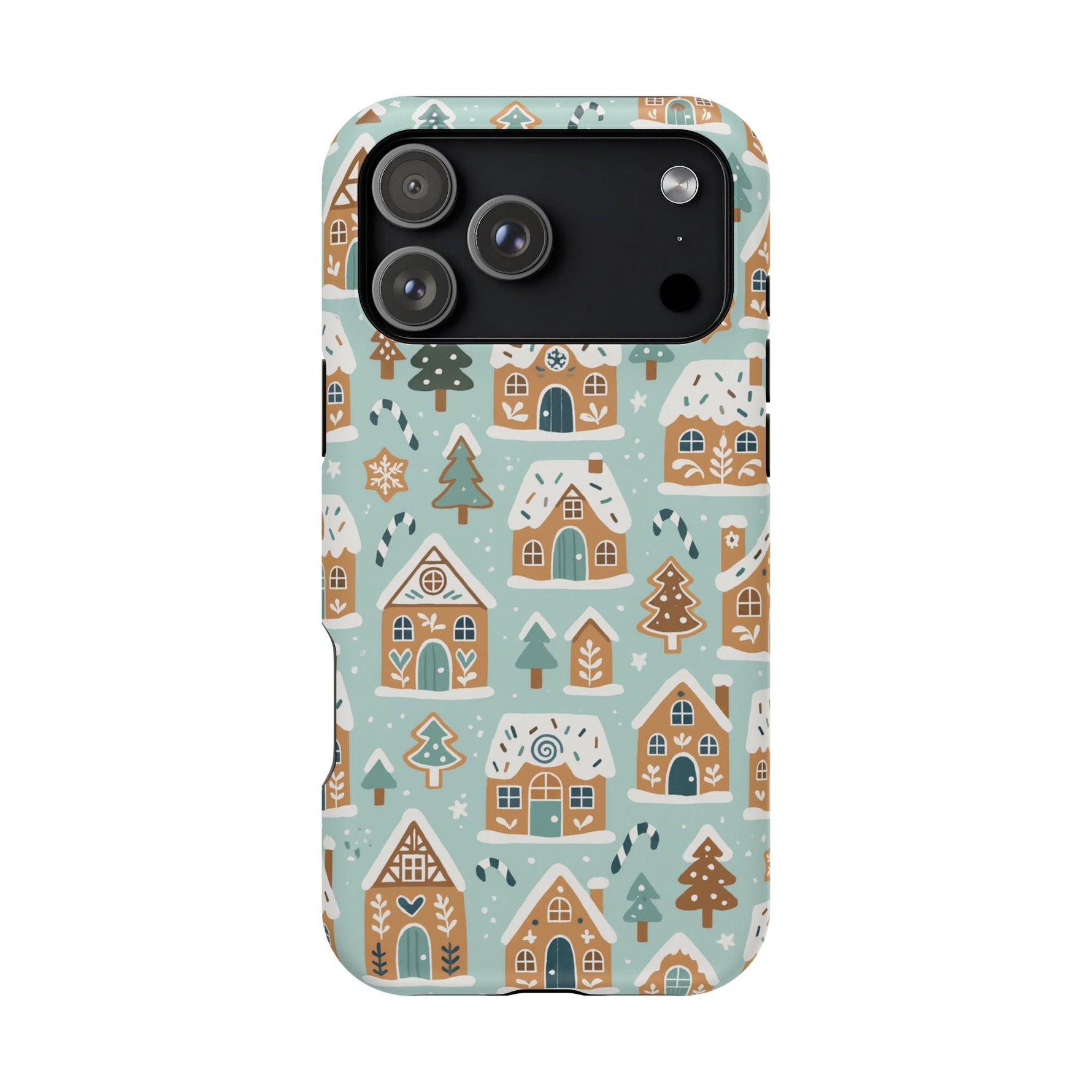Winter Gingerbread Village Holiday Theme iPhone Case with MagSafe compatibility  Shamo's iPhone 17 Pro Max / Matte