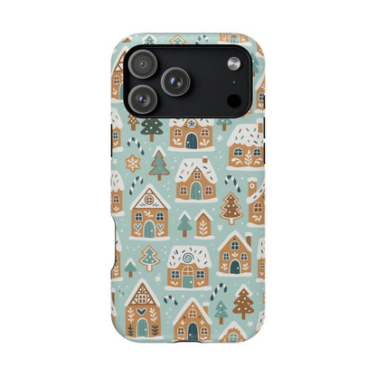 Winter Gingerbread Village Holiday Theme iPhone Case with MagSafe compatibility  Shamo's iPhone 17 Pro Max / Matte