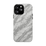 Silver Mist Marble iPhone Case with MagSafe - iPhone 17 / Glossy - Shamo's