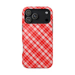 Red Plaid Magnetic Impact-Resistant iPhone Case | MagSafe