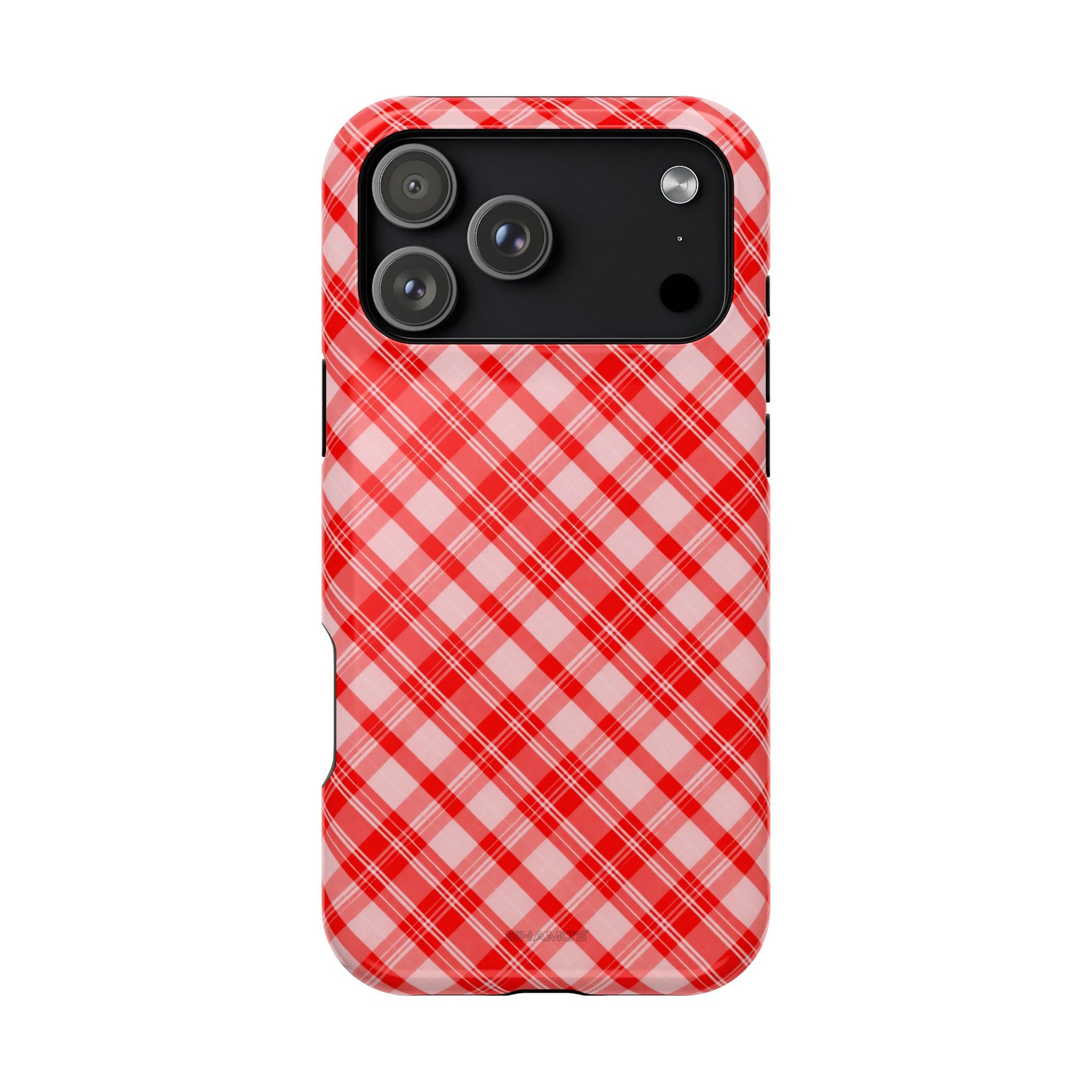 Red Plaid Magnetic Impact-Resistant iPhone Case | MagSafe