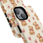 Coque iPhone Ourson des fêtes et sucres d’orge en forme de cœur avec MagSafe