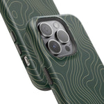 Topographic Green Magnetic Impact-Resistant iPhone Case | MagSafe compatible  Shamo's