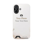 Funda para teléfono personalizable con tarjetero | Añade tu propia foto y texto