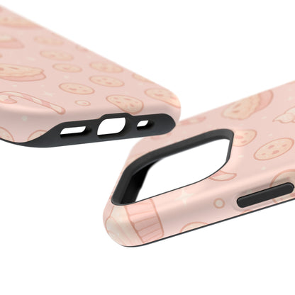 Pink Holiday Sweets Pattern (Cupcake, Pie, Candy Cane) iPhone Case with MagSafe