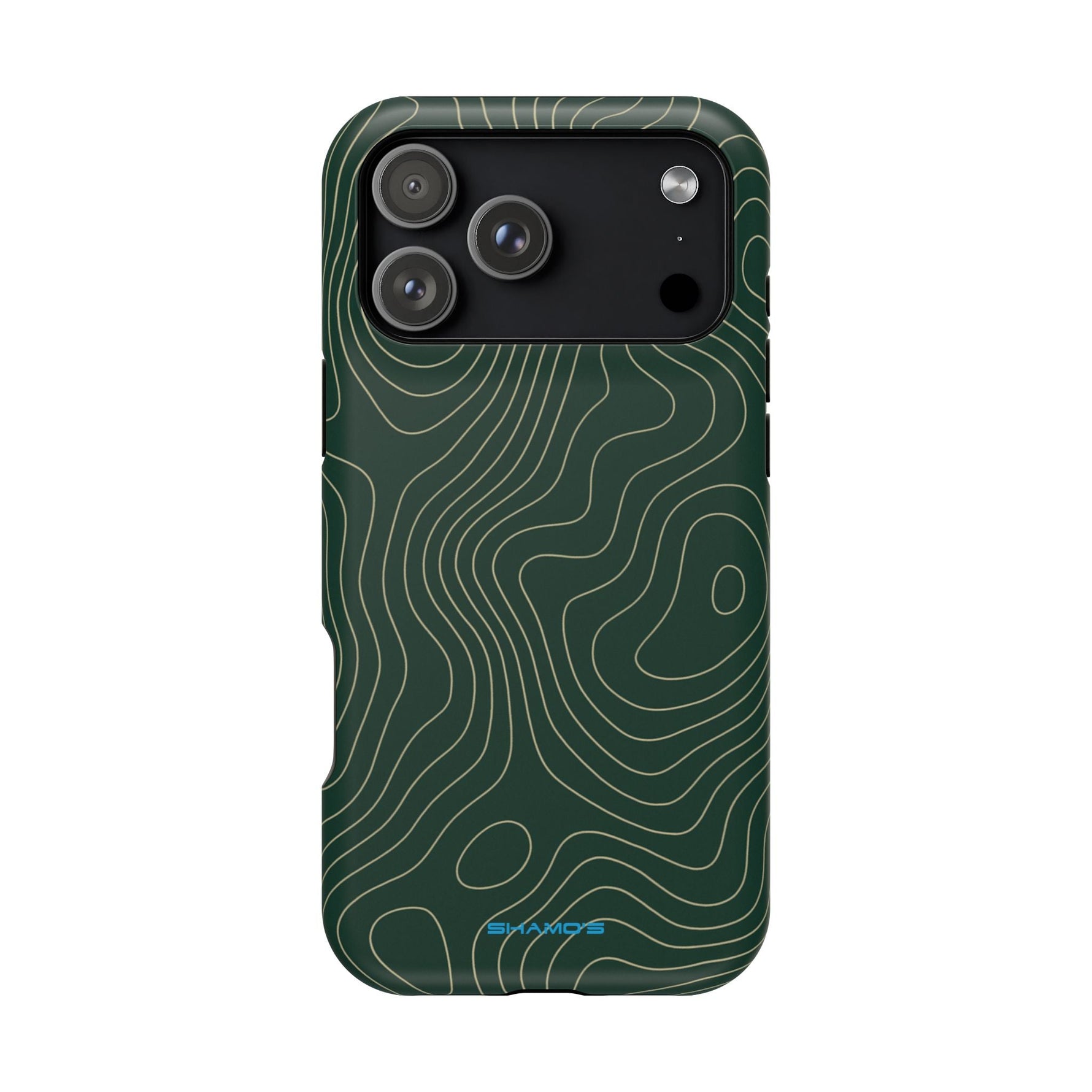 Topographic Green Magnetic Impact-Resistant iPhone Case | MagSafe compatible  Shamo's iPhone 17 Pro Max / Matte