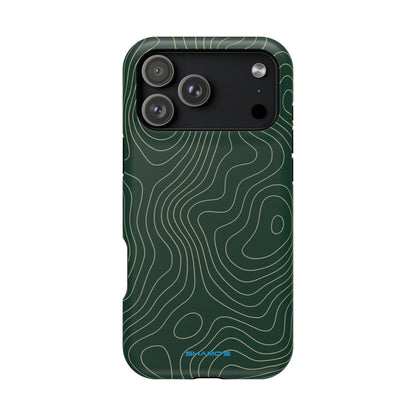 Topographic Green Magnetic Impact-Resistant iPhone Case | MagSafe compatible  Shamo's iPhone 17 Pro Max / Matte