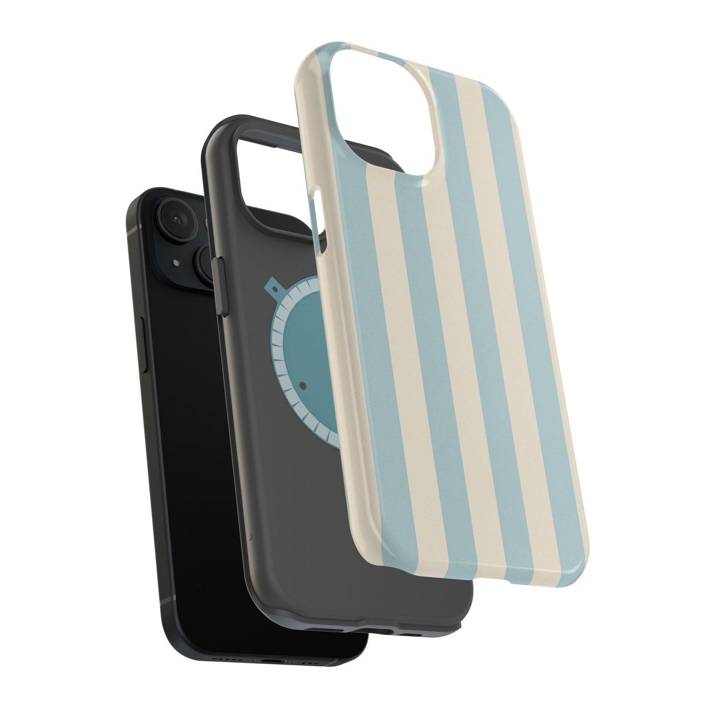Blue Strips Pattern iPhone Case Compatible with MagSafe