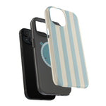 Blue Strips Pattern iPhone Case Compatible with MagSafe - Shamo's