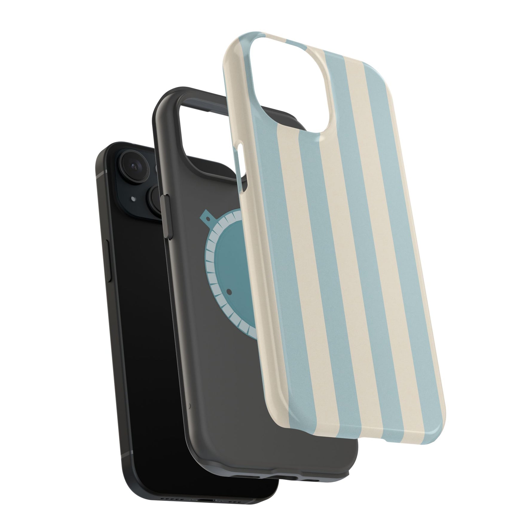Blue Strips Pattern iPhone Case Compatible with MagSafe - Shamo's