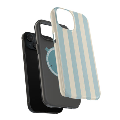 Blue Strips Pattern iPhone Case Compatible with MagSafe