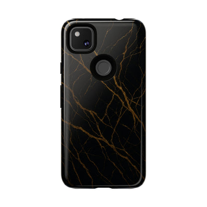 Black Marble Tough iPhone Case