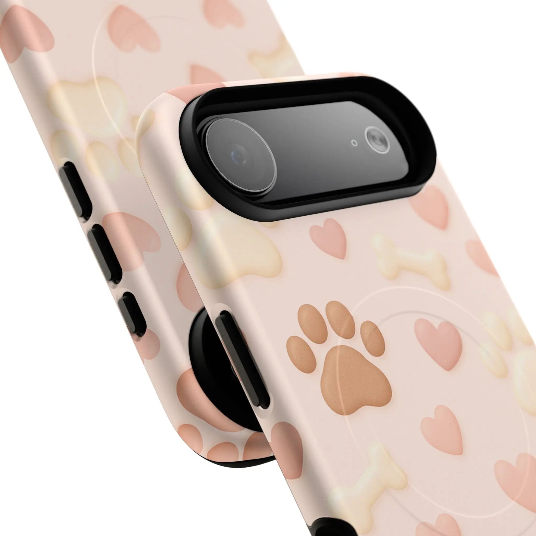Pet Paw Pattern Phone Case — Pink Puppy Hearts & Bones with MagSafe  Shamo's