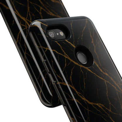 Black Marble Tough iPhone Case