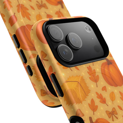 Autumn Harvest iPhone Case — Pumpkin & Haystack Fall with MagSafe