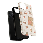 Teddy Berry Cozy Strawberry Pattern iPhone Case with MagSafe