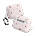 AirPod Case - Pink Striped Floral Rose Protective Cover