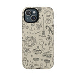 Festive Doodle iPhone Case (’drink, be merry’ Holiday Design) | compatible with MagSafe - Shamo's
