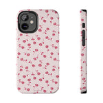 Pink Rose Pattern Tough Phone Case — Impact-Resistant Protective Cover