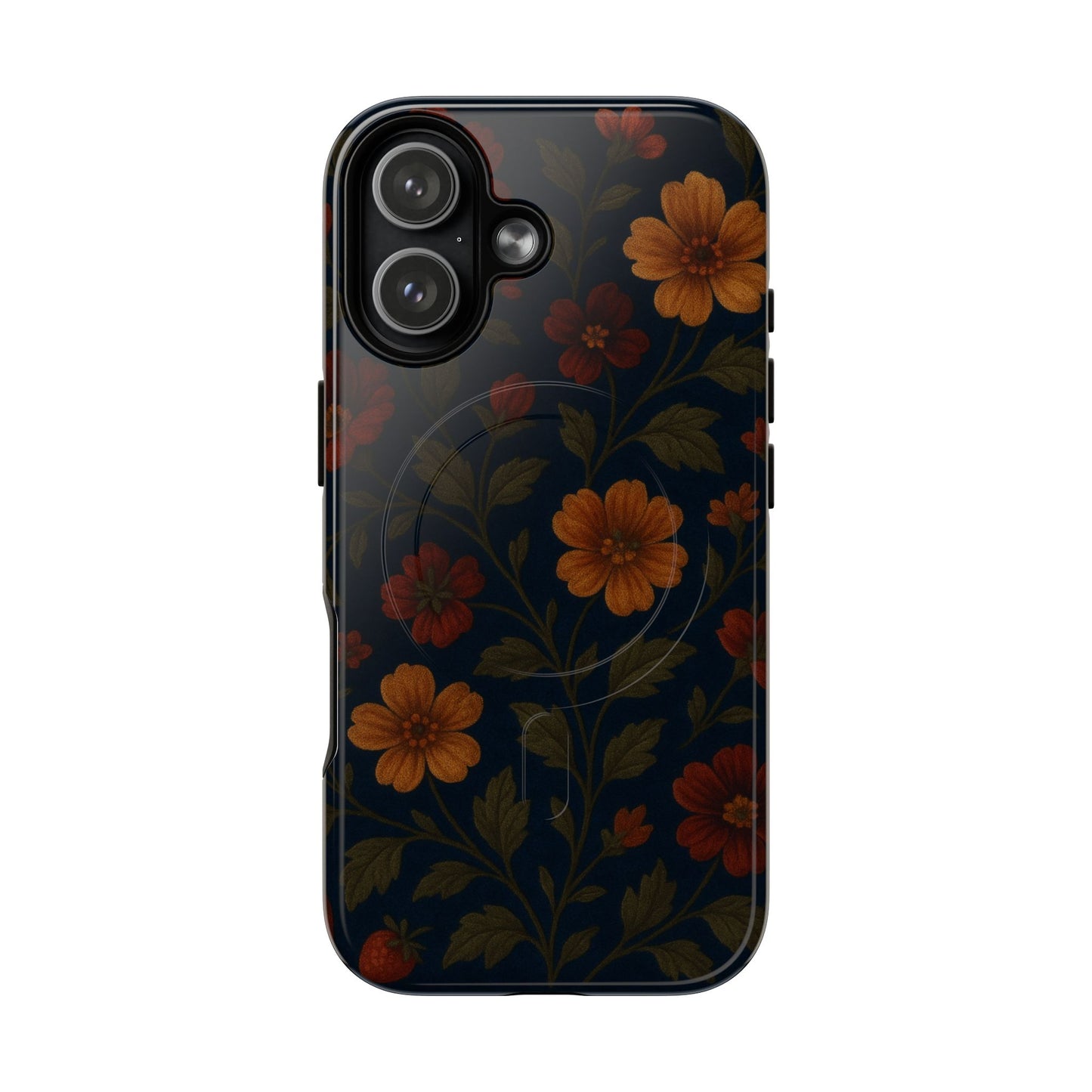 Floral Night Velvet iPhone Case - Works with MagSafe
