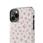 Rosebud Floral Tough iPhone Case — Pink Vintage Flower Protective Cover - iPhone 17 - Shamo's