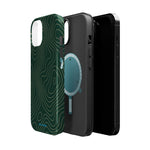 Topographic Green Magnetic Impact-Resistant iPhone Case | MagSafe compatible  Shamo's