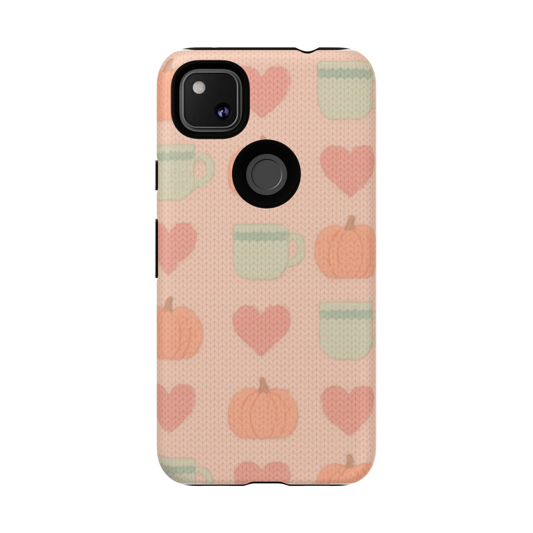 Autumn Cozy iPhone Case – Pumpkin, Heart & Coffee Cup Pattern  Shamo's